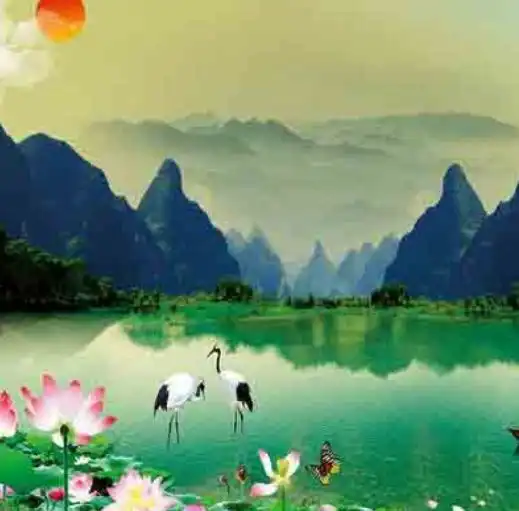  头像,风景如画,仙鹤朝阳,最吉利招财的微信头像