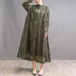  洋湖轩榭2019春装新品水溶花透视镂空假两件宽松文艺大牌抽绳开衫