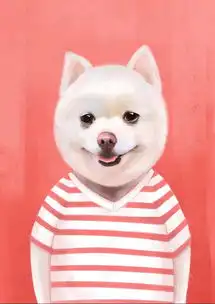  纯手绘人模狗样博美犬素材图片免费下载高清psd千库网图片编号9833011