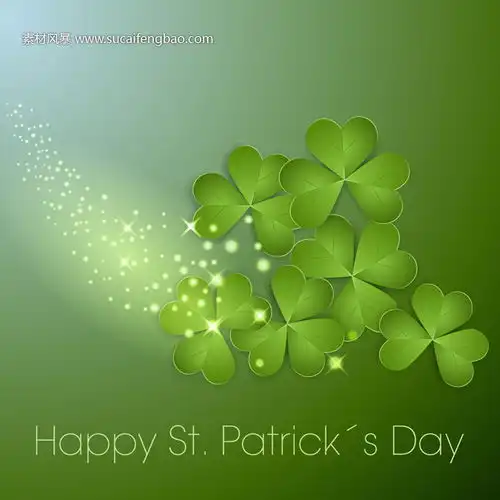 四叶草腾讯朋友网绿色happystpatricksday环保矢量素材httpwww.sucaifengbao.comvectorshijie矢量素材免费下载