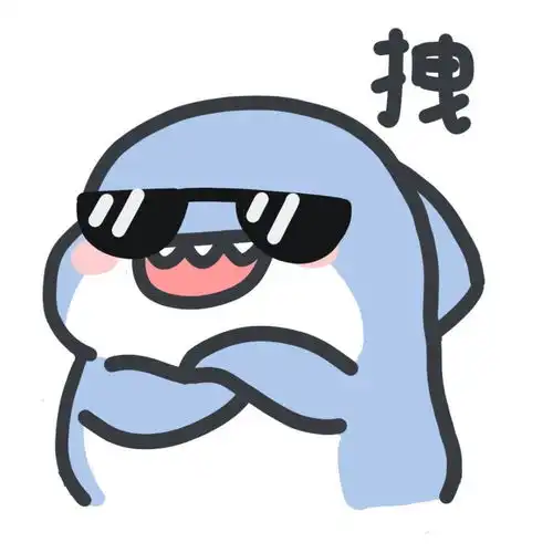  动漫头像蓝色小鲨鱼可爱头像表情包,一个字,拽