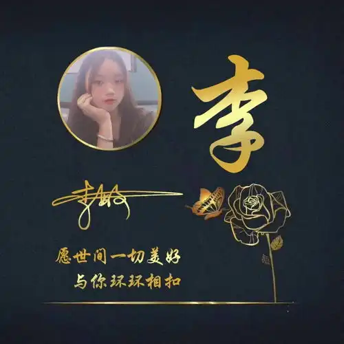  适合做qq微信头像,大气镀金百家姓,姓氏头像,
