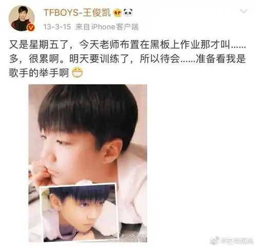  200429论王俊凯小时候的作业有多多从微博考古中就可以知道