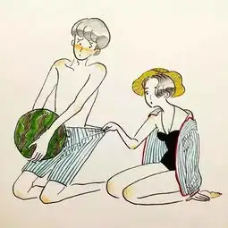  插画一组情侣小插画,看过一张脸就红了...