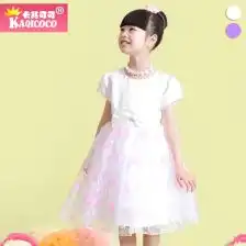  lavi品牌童装女童连衣裙儿童高腰短袖公主裙宝宝纱裙