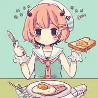 呆萌吃货女孩卡通头像