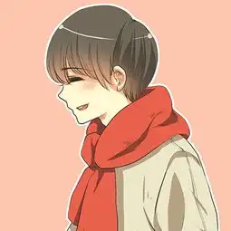  带着红色围巾的动漫女孩图片百度