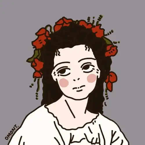 戴口罩头像女生手绘新奥