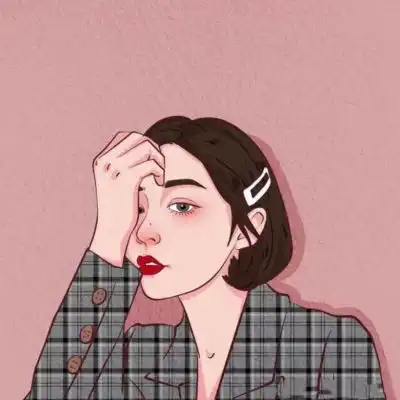  手绘情侣头像一男一女,所有的深爱都是秘密
