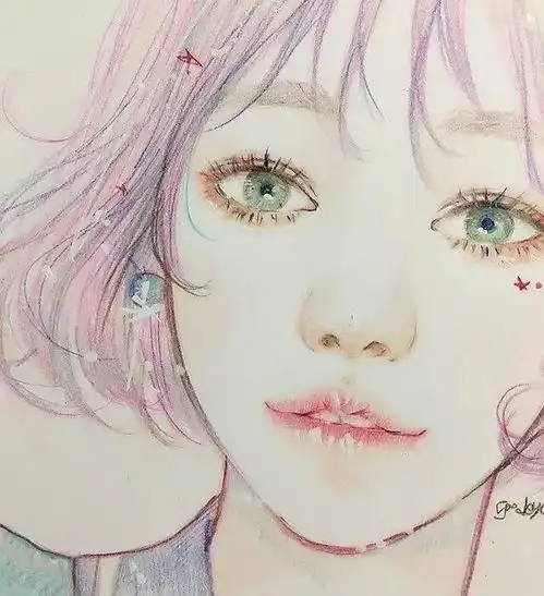  绝美的彩铅画,美得让人挪不开眼睛