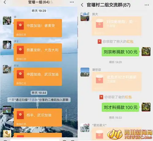  成都高新区石板凳街道官堰村村民微信群集结为抗疫捐款
