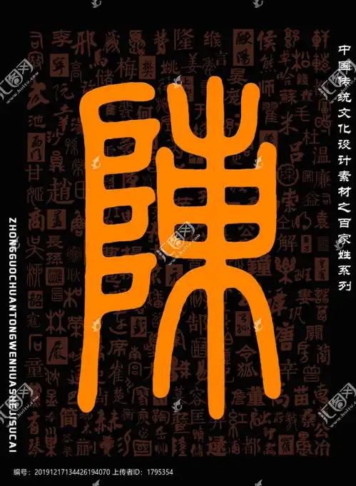  陈字篆书百家姓底纹,文化艺术,设计素材,设计模板,汇图网