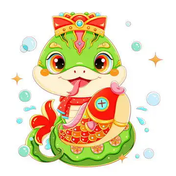  龙年新年春节卡通绿色醒狮龙
