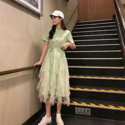  夏装新款小斗篷连衣裙