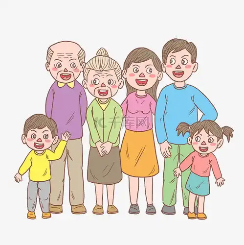 一家七口亲子头像卡通