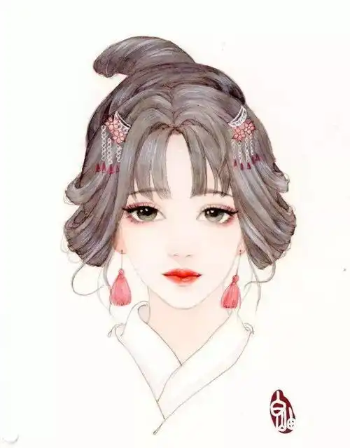  插画美人如玉,一颦一笑令人神魂颠倒