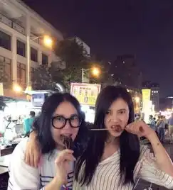  高圆圆与闺蜜逛夜市豪吃大口享受美食