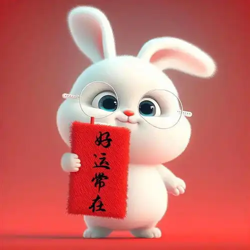  2023新年兔子头像,可爱吉祥红色带字祝福图片