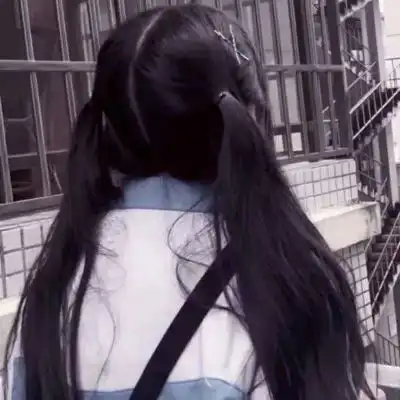 双马尾头像可爱真人软妹双马尾背影头像图片