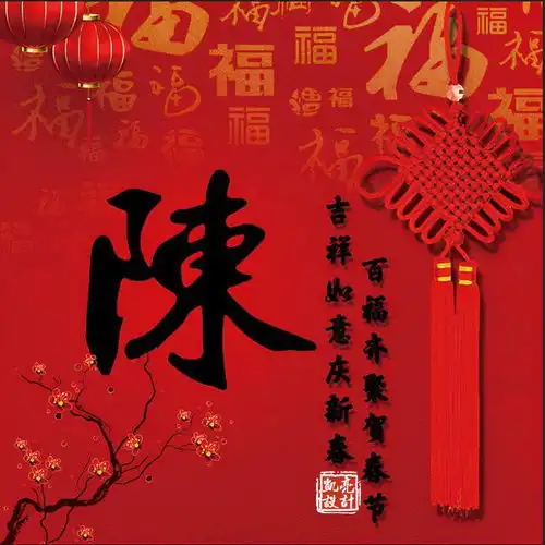  百家姓氏头像壁纸吉祥如意贺新春百福齐聚新春节喜庆红色新年头像