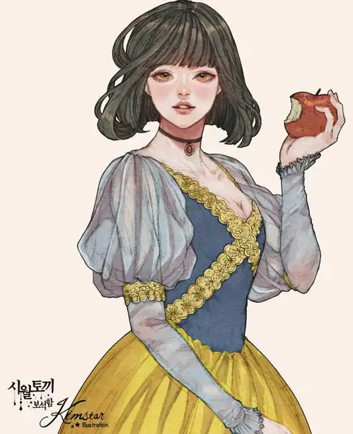  迪士尼公主碰上韩漫风,韩系女生惹人爱,茉莉公主成为黑美人