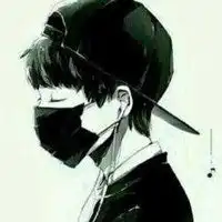蓝色卡通男头像戴口罩