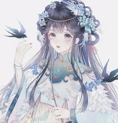 闺蜜头像动漫两人一人一张古风虹霓