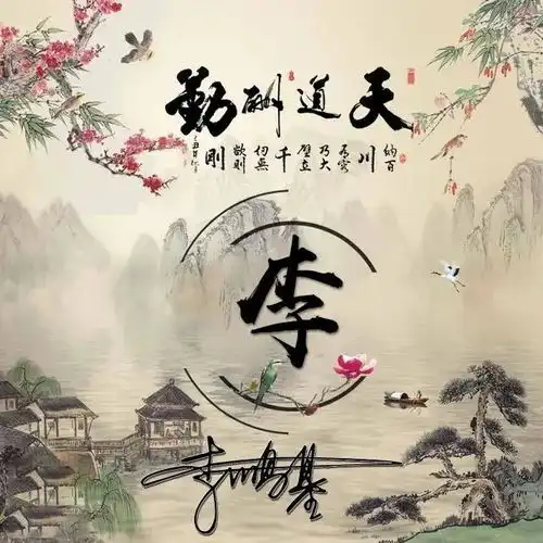  适合做qq微信头像,大气镀金百家姓,姓氏头像,