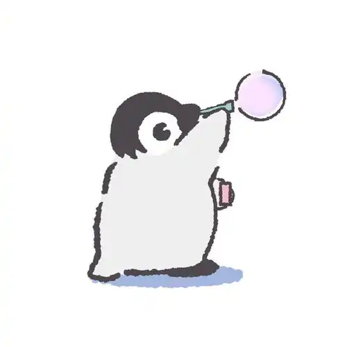  企鹅手绘头像转运的