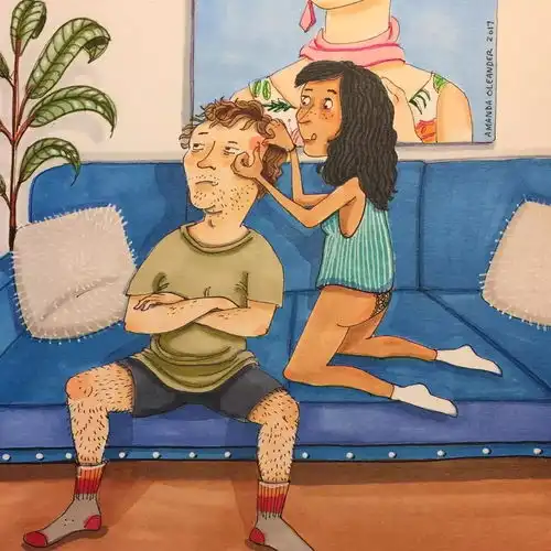  哎呀,居家过日子的小隐私都画出来了,看看哪幅画中有你的影子