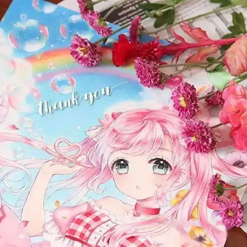  炒鸡可爱仙气的动漫人物女生马克笔插画线稿