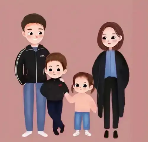  幸福的一家四口头像来了