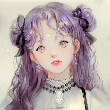  二次元手绘唯美插画女生头像,手绘美女非常的清晰的