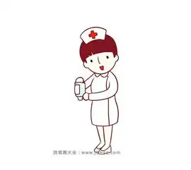  漂亮的小护士简笔画