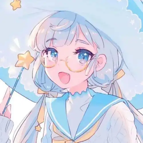  马克笔手绘蓝色系少女