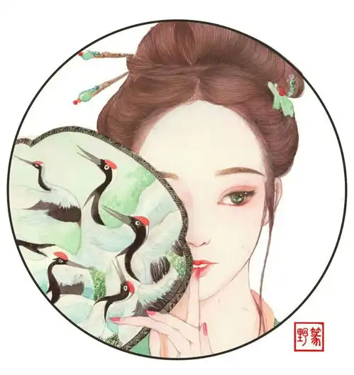  古风水彩美人作者野篆