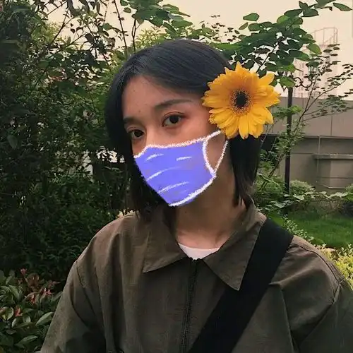 好看的女士戴口罩头像io