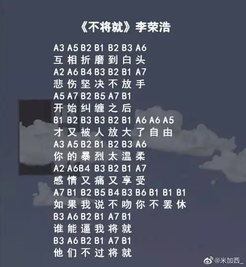  光遇不将就琴谱不将就钢琴谱图片分享燕鹿手游网