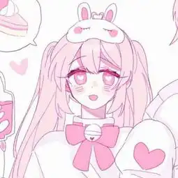  粉色系列女生动漫头像可爱少女心