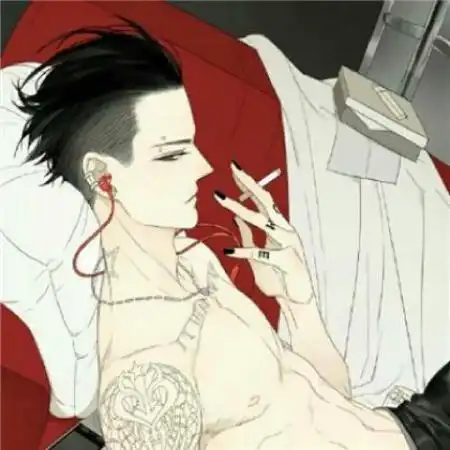  沧桑抽烟动漫男头,既然戒不掉烟就抽吧