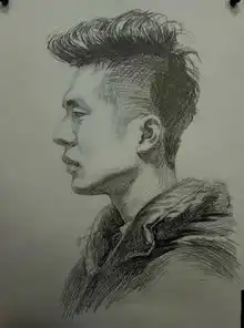 男生微信头像素描