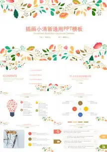  插画小清新通用ppt模板下载33页小清新熊猫办公