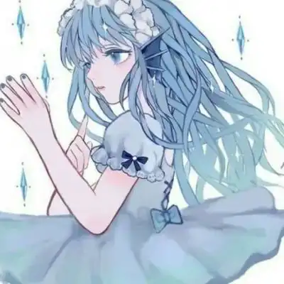  蓝色系小清新动漫女头