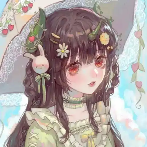  女生动漫头像绿色系列生活的温柔总会哒哒哒的跑进你怀里的