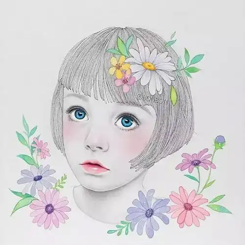  坚持画画一年,她的插画真的美哭