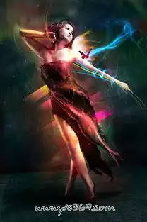  ps合成绚丽的潮流美女插画
