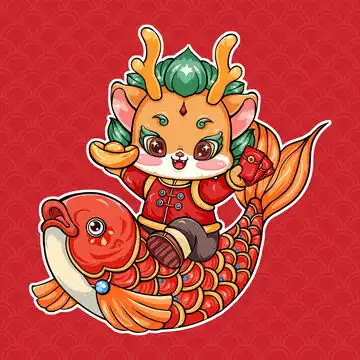  龙年国潮卡通,春节,节日素材,设计模板,汇图网