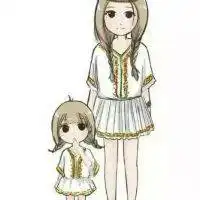  二次元母女头像漫画亲子头像