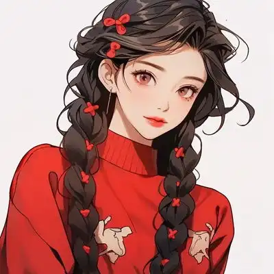  2023最新唯美红衣手绘女生动漫头卡通动漫头像我要个性网
