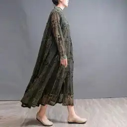  洋湖轩榭2019春装新品水溶花透视镂空假两件宽松文艺大牌抽绳开衫